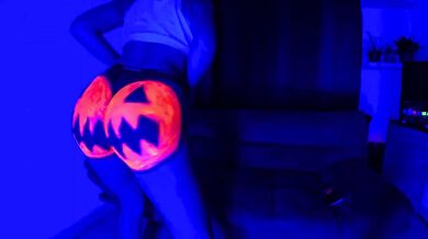 Halloween Ghostface fucks haunted pumpkin with big ass Latina in amateur real couple porn vlog