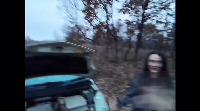 Help With Car Then Sex In Car With Brunette Talking Deep Throat