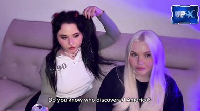 Two Russian Blonde Girlfriends From Dating Site Got Destroyed For Big Creampie First Date Rough Sex