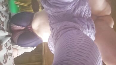 Brunette PAWG Destroyed By Big Cock In Yoga Pants Thong To Side