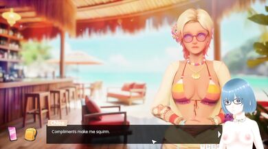 Alichan VTuber Hentai Visual Novel Destroyed Gushing Beach Gameplay Big Ass Big Tits