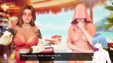 Alichan VTuber Hentai Visual Novel Destroyed Gushing Beach Gameplay Big Ass Big Tits