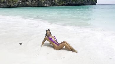 Russian Pornstar Destroyed Gushing Tits Nude Public Beach Solo