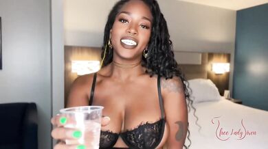 Ebony Goddess Tied You Down While Femdom Strapon Destroyed You