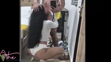 Hot Teenage Latina Babysitter Stands At Mirror Swallowing Cum And Destroyed By Creampie