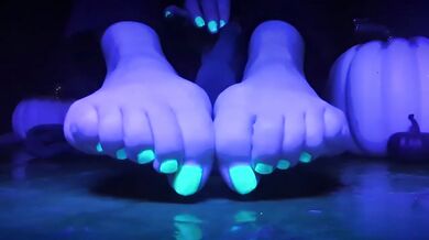Sexy Witch Pulls You Into The Pumpkin Patch Makes You A Slave For Toxic Glowing Toes