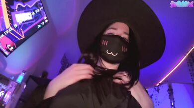 Cute witch gets destroyed on Halloween with dirty talk