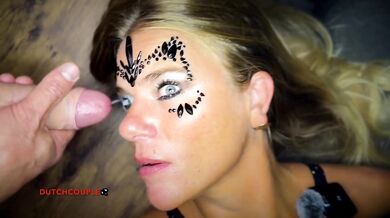 Dirty Dutch Milf Cumslut Loves Cum in Eyes Facial Huge Cumshot Amateur POV