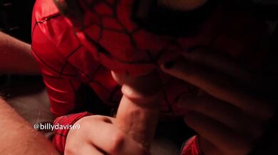 Spider Woman Cosplay Halloween Amateur Blowjob Destroyed Gushing