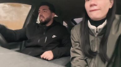 Forest Walk Destroyed by Tattooed Babe Big Ass Blowjob in Car