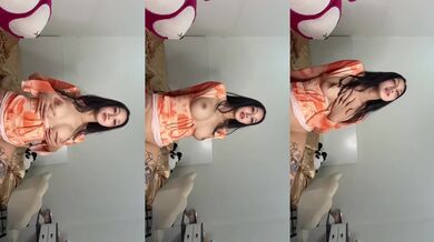 Cute Asian Schoolgirl With Slim Waist And Shaved Pussy Masturbating Natural Tits