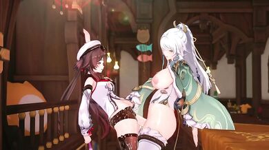 Destroyed Zibai x Hutao Futanari Genshin Impact Hentai Animation Yuri R34