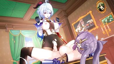 Keqing Destroyed Gushing Choked Futanari Ganyu Genshin Impact Hentai Animation Yuri R34