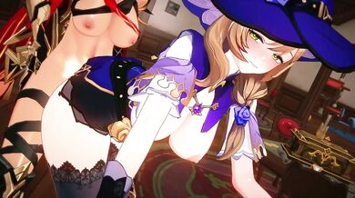 Genshin Hentai Futa Destroyed Gushing Choked Lesbian R34 HD