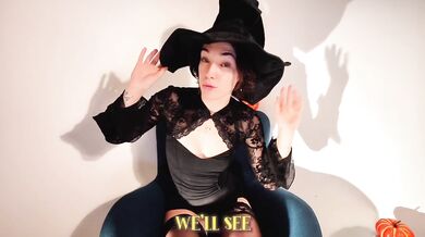 CheekyMZ Reacts and Cums Watching Witch Porn Halloween Petite Brunette Masturbation Orgasm Loud Moaning Cute Amateur HD