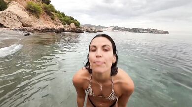 Milking My Man At The Beach In A Risky Public POV Blowjob Handjob