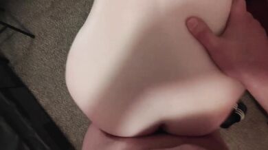 POV amateur girl takes standing big ass anal creampie destroyed gushing