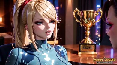 Samus Aran and Chun Li Destroyed Gushing Choked Penthouse Rematch Lesbian Cartoon