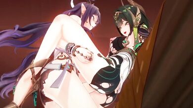 Destroyed Cartoon Lesbian Hentai HD Porn R34 Gushing Choked Futanari Genshin Animation Yuri
