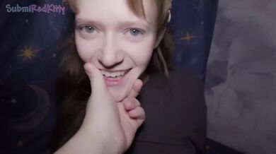 Submissive Cute Redhead on Leash in Pink Socks Gets Destroyed by Thick Cock Gushing Passionate Missionary