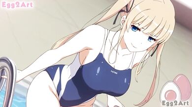 Saekano Kashiwagi Eri big tits swimsuit blowjob cumshot destroyed gushing uncensored hentai egg 2 art