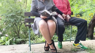 Chubby BBW Milf Stepmom Handjob Public Outdoor Big Cumshot