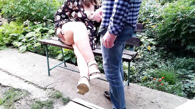 Cumshot On Bare Feet With Chubby Big Ass BBW MILF Stepmom Public Outdoor