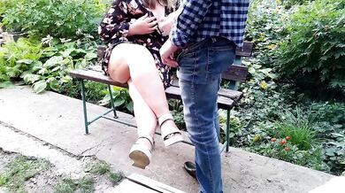 Cumshot On Bare Feet With Chubby Big Ass BBW MILF Stepmom Public Outdoor
