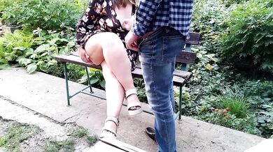 Cumshot On Bare Feet With Chubby Big Ass BBW MILF Stepmom Public Outdoor