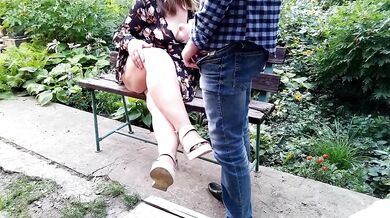 Cumshot On Bare Feet With Chubby Big Ass BBW MILF Stepmom Public Outdoor