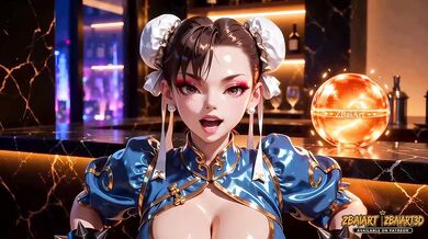 Samus Aran and Chun Li Tease and Strip Topless in a Penthouse Rematch