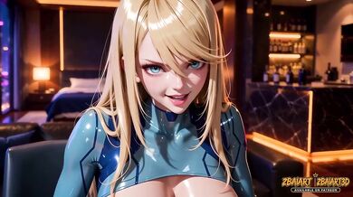 Samus Aran and Chun Li Tease and Strip Topless in a Penthouse Rematch