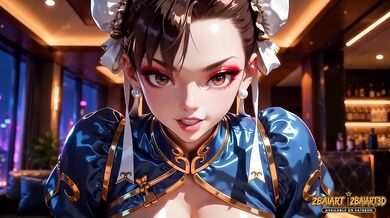 Samus Aran and Chun Li Tease and Strip Topless in a Penthouse Rematch