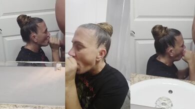 Sloppy Wife Slobbering Blowjob All Over My Big Cock