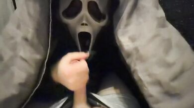 Ghostface Girl Under Blanket Ruthlessly Handjob Jerked Me Off Long Nails Halloween