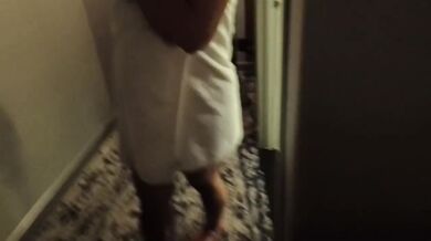 Bondage Blowjob Blindfolded Rope Bound Dildo Deepthroat MILF Room Service Staff