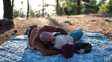 Real Couple Destroyed Together at Sunrise Outdoors Hairy Pussy Hand Job