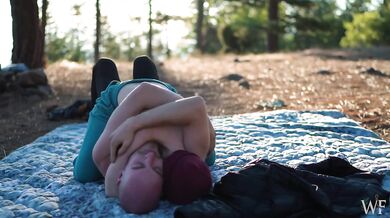 Real Couple Destroyed Together at Sunrise Outdoors Hairy Pussy Hand Job