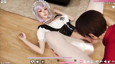 Maid destroyed me in fitting room while wife away cum dripping game