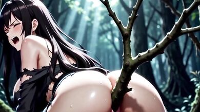 Brunette Forest Fuckers Destroyed By Tentacles And Gushing Creamy Monster