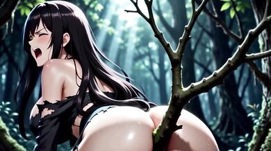 Brunette Forest Fuckers Destroyed By Tentacles And Gushing Creamy Monster