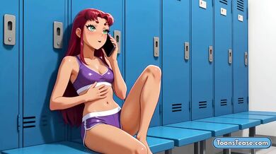 Raven Cosplay Destroys Starfire Begging Gushing Lesbian Cartoon