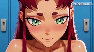 Raven Cosplay Destroys Starfire Begging Gushing Lesbian Cartoon