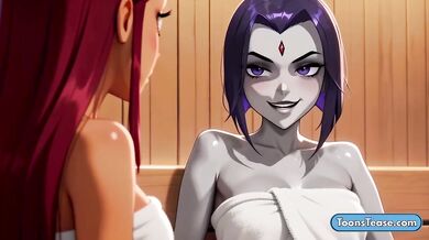 Raven Cosplay Destroys Starfire Begging Gushing Lesbian Cartoon