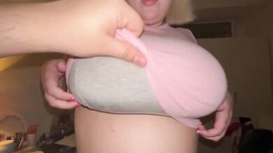 Blonde BBW Big Tits Stepsis Both Holes Anal Squirt Creampied