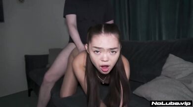 Asian Princess Destroyed With Big Cock At House Party Hard Rough Sex Facial Screaming Orgasm