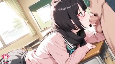Student Begged For Hardcore Blowjob Session Destroyed With Gushing Creampie In Classroom
