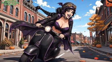 Halloween Cosplay Cartoon Horny Girl Perfect Ass Destroyed By Grok AI Animation