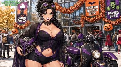 Halloween Cosplay Cartoon Horny Girl Perfect Ass Destroyed By Grok AI Animation