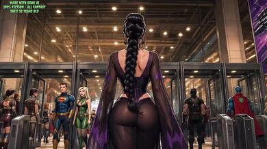Halloween Cosplay Cartoon Horny Girl Perfect Ass Destroyed By Grok AI Animation